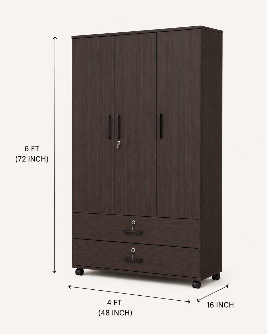 W011 Verona 3-Door Wardrobe